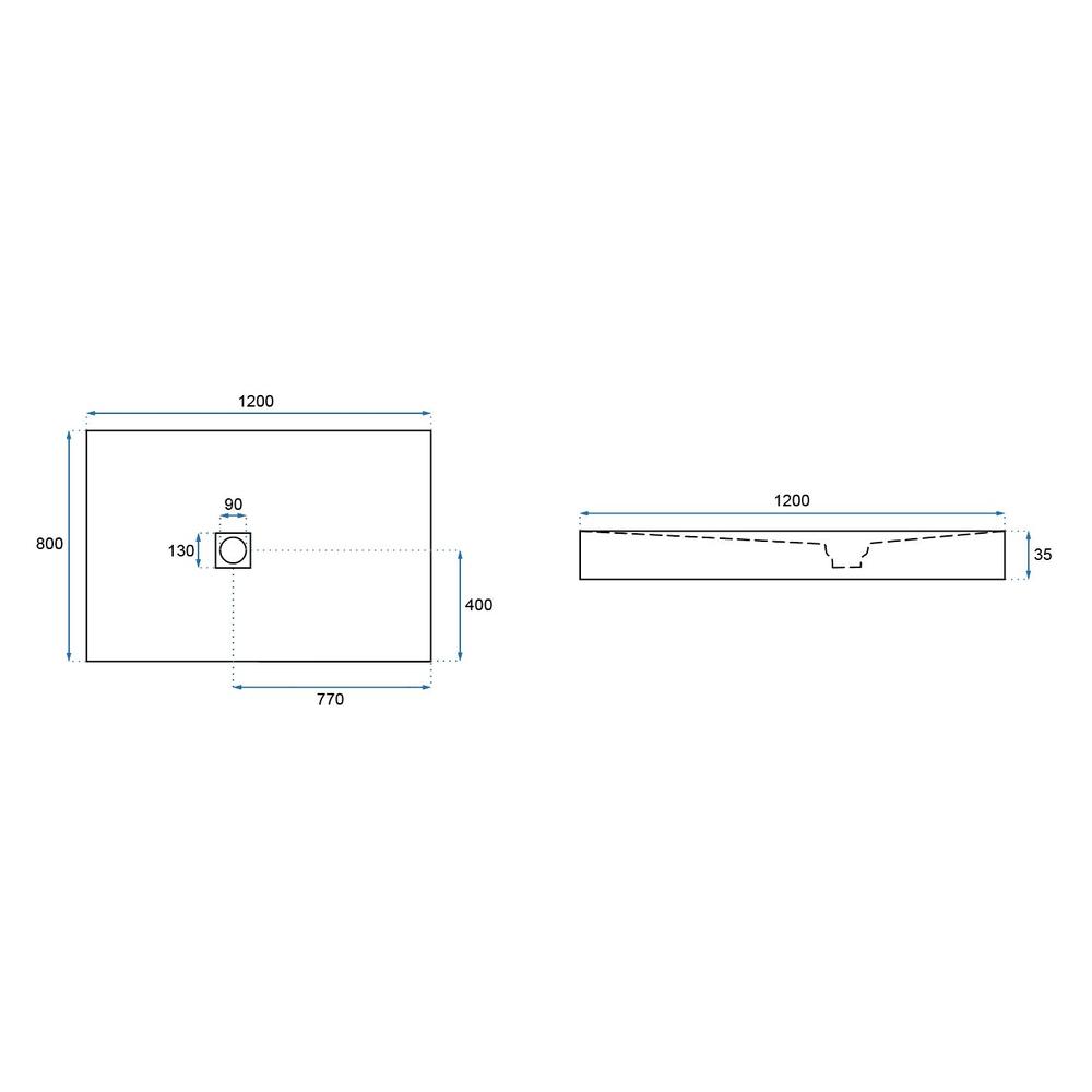 Dušo irklavimo baseinas Rea Juoda Rock 80 x 120