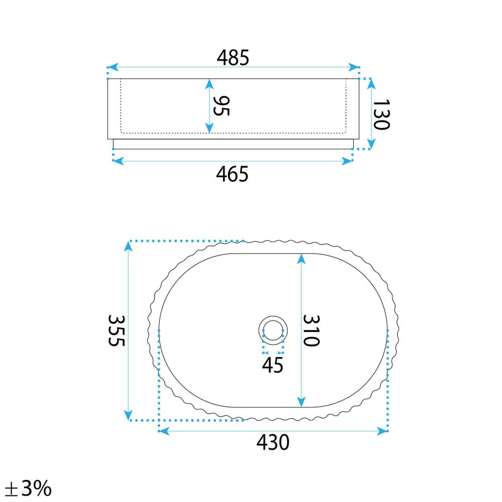 Umywalka nablatowa Rea Margaret Black