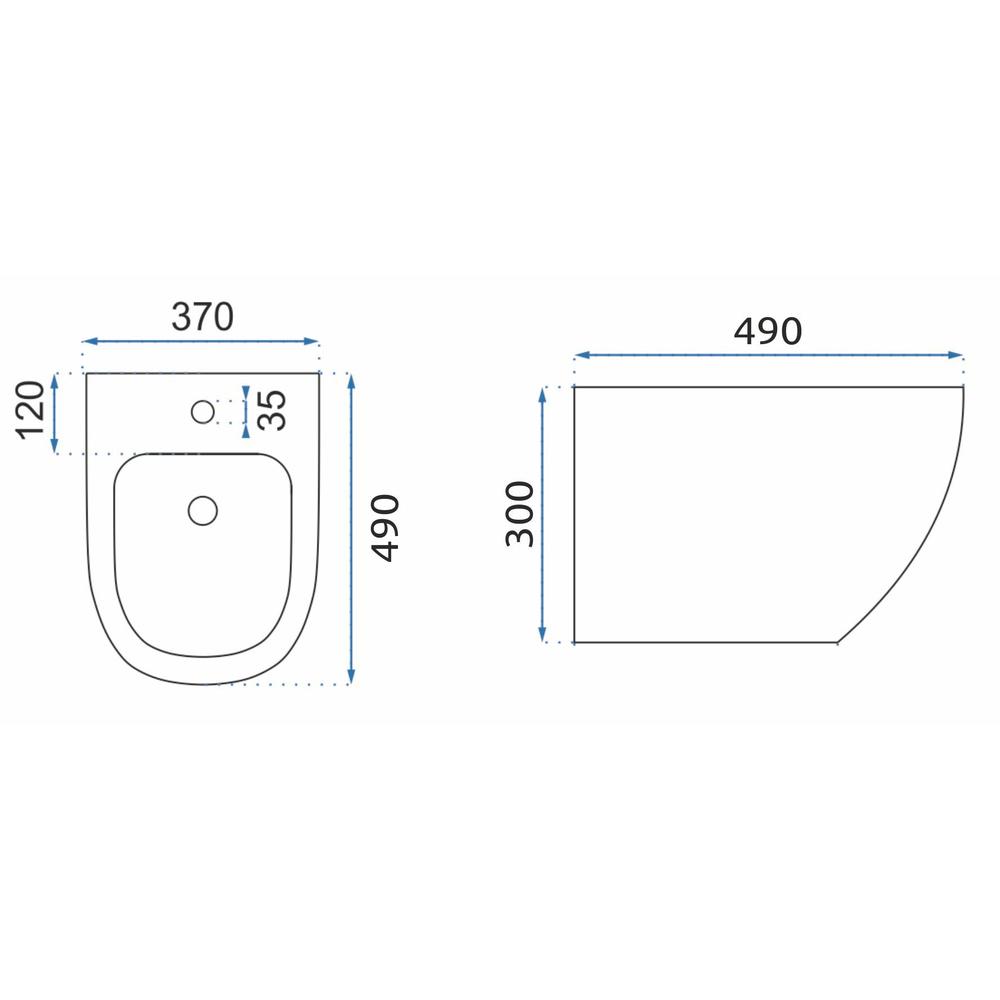 Rea Olivier valkoinen seinälle ripustettava bidee