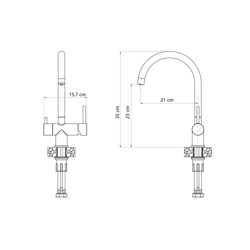 Kitchen faucet REA Caren BRUSH NICKEL