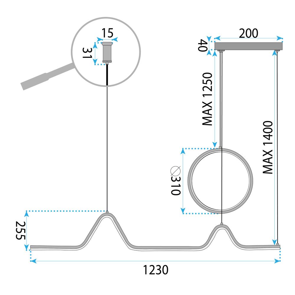 Lampe LED LHJ022-CP 120 cm GOLD