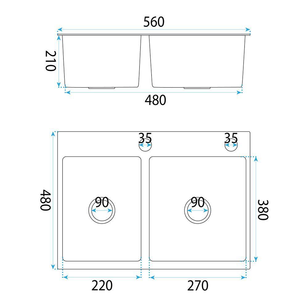 Oceľové umývadlo Toby BRUSH STEEL
