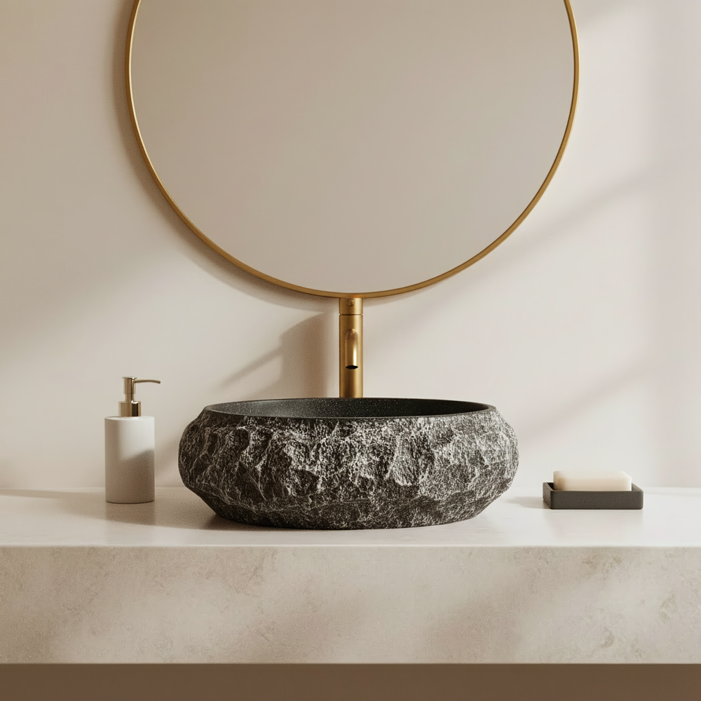 Countertop Basin Rea Mika Gabro Black