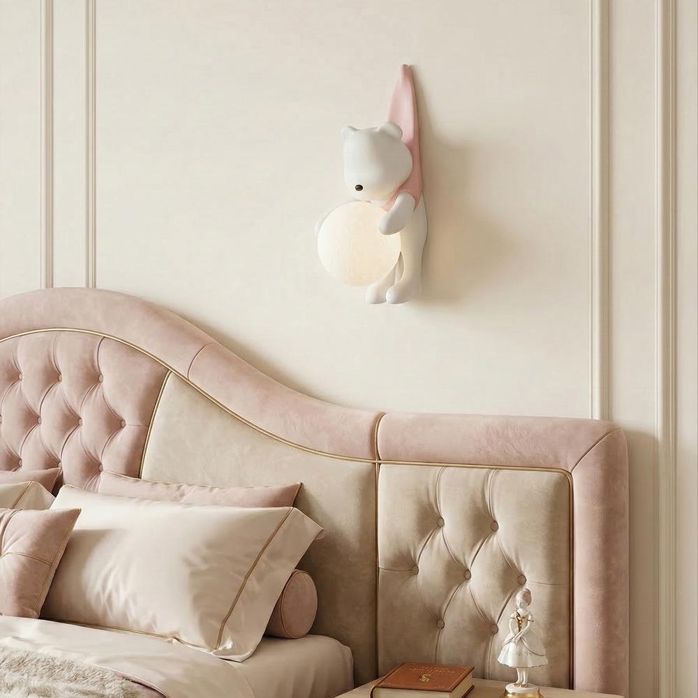 KINKIET ŚCIENNY MIŚ W KOSZULCE G168-1W RÓŻOWY