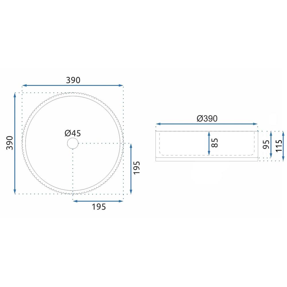 Nadgradni umivaonik Rea Cristal Transparent 39