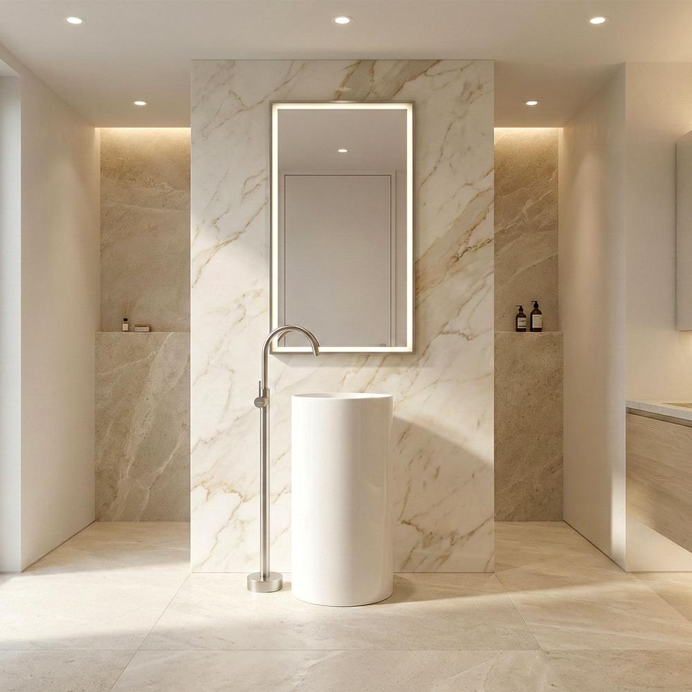 Voľne stojaca batéria REA LUNGO Brush Nickel vysoká