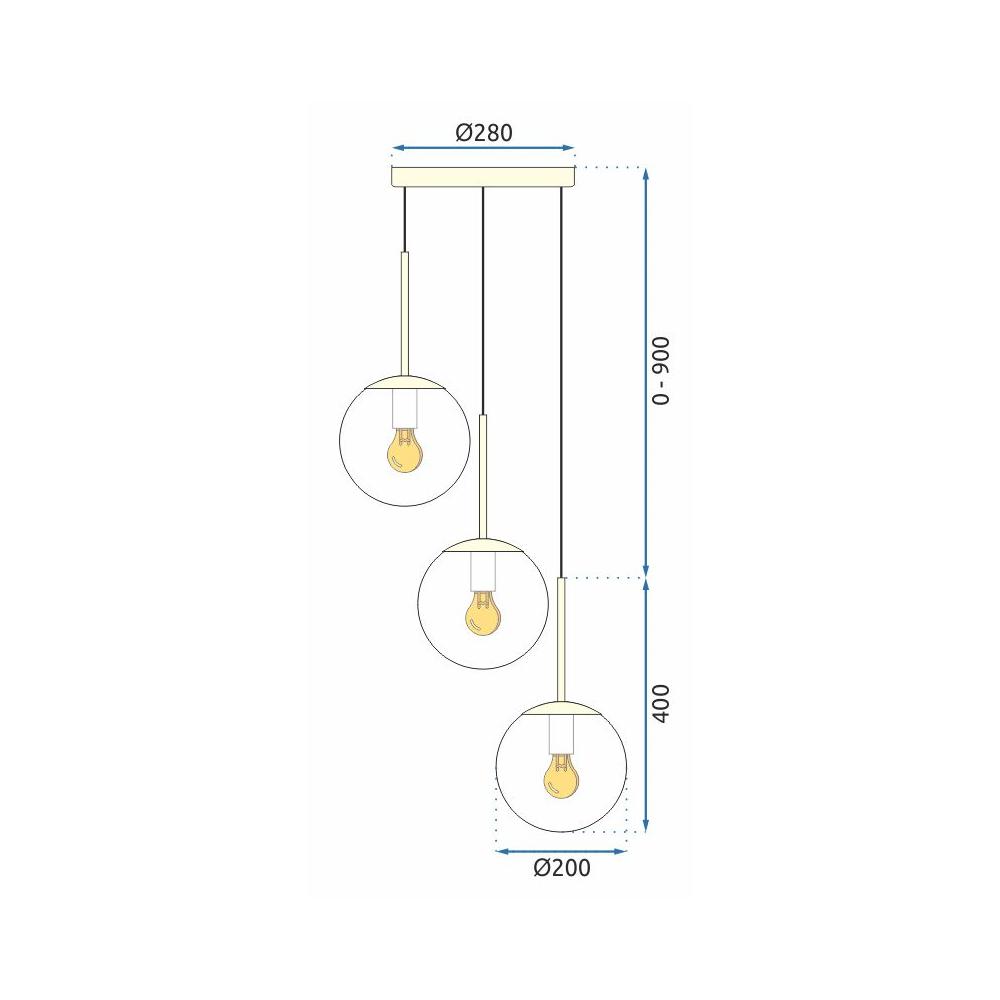 Hängelampe Kugel Gold APP656-3CPR
