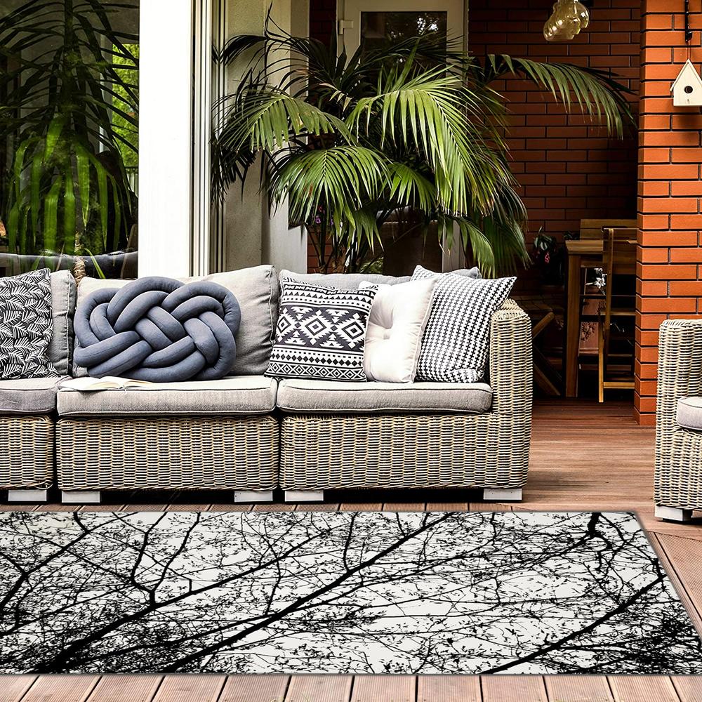 Dywan Pluszowy Nature 4D Black Trees