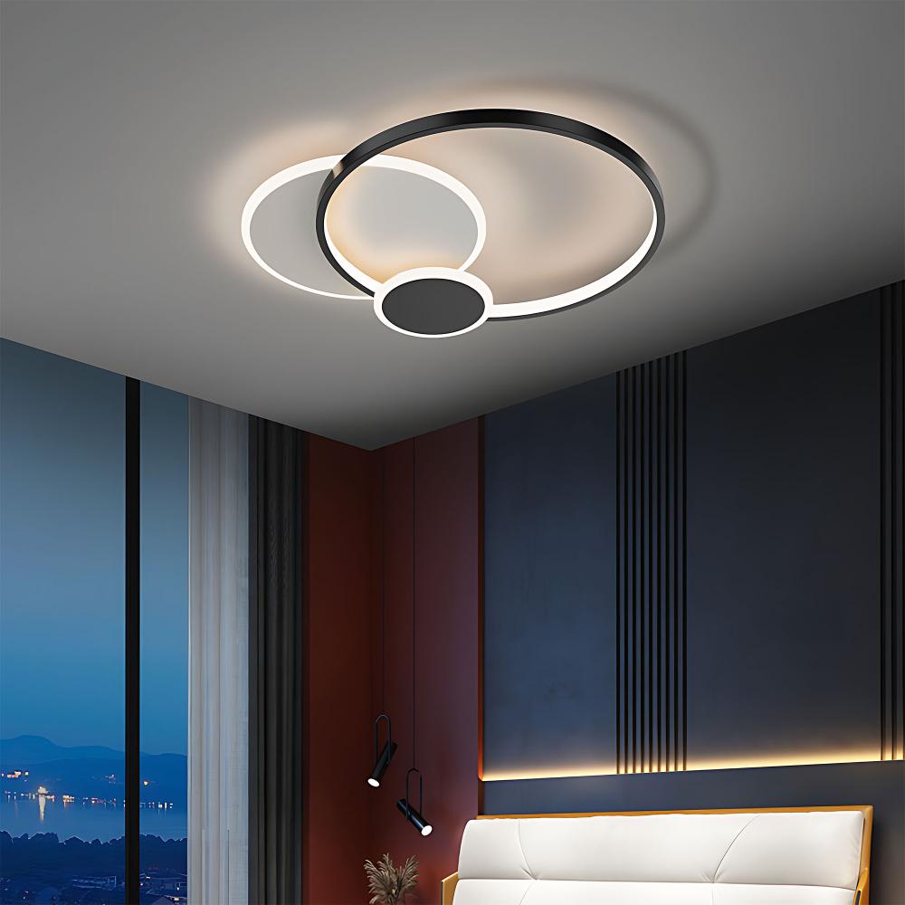 Lampa sufitowa APP1709-C plafon LED Czarny + pilot