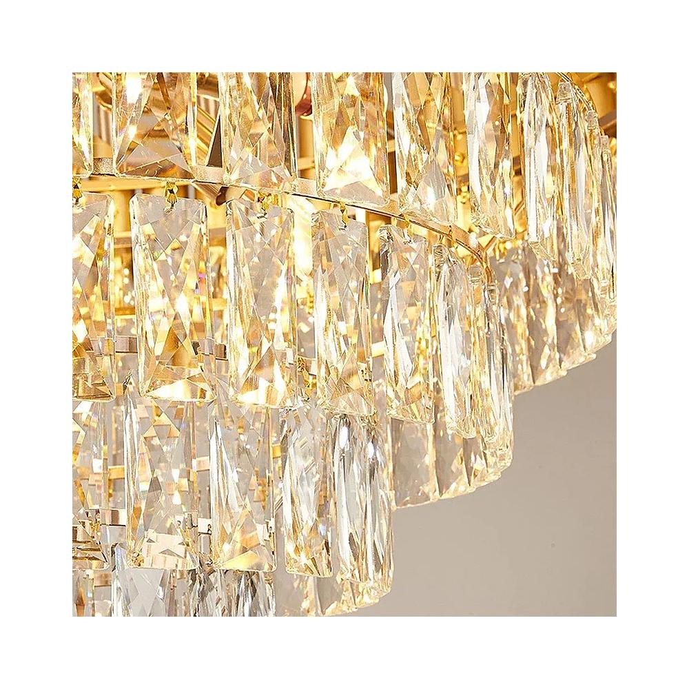 Lampa Wisząca z Kryształami G061-CP 80CM ZŁOTA