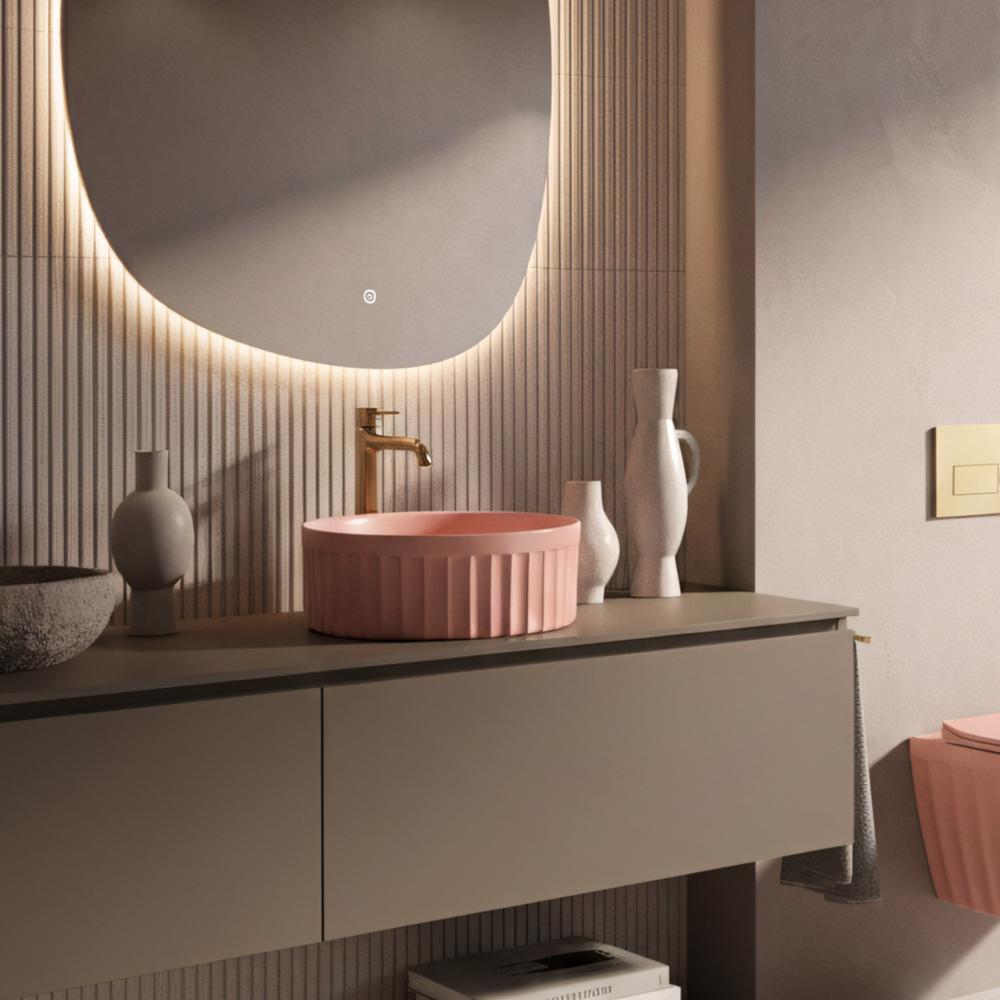 Umywalka nablatowa Rea DUO Sweet Pink Matt