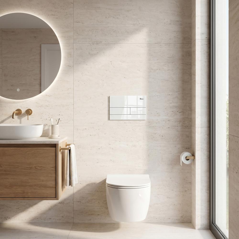 Stelaż zestaw podtynkowy Slim 024N do mis WC z przyciskiem T Białe Szkło