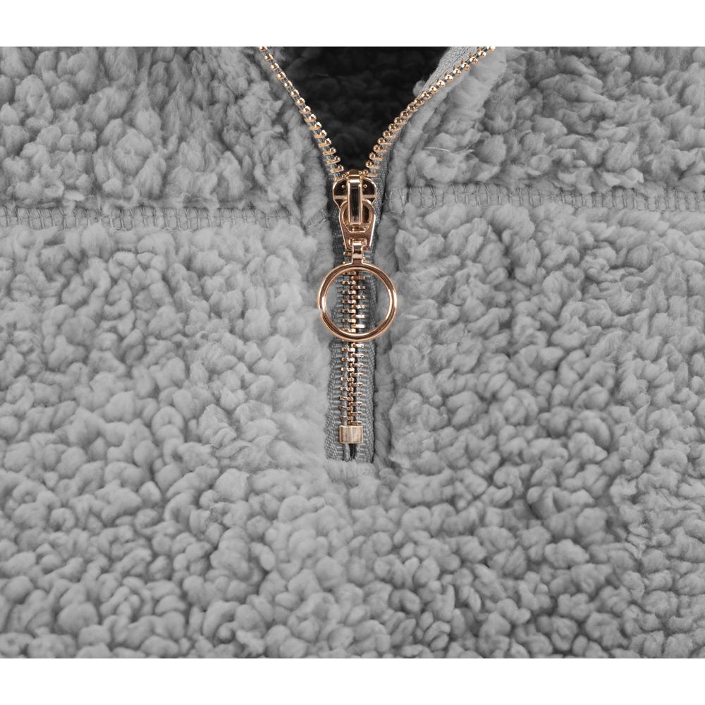 Bluza Damska Sherpa z kołnierzem Light Grey S