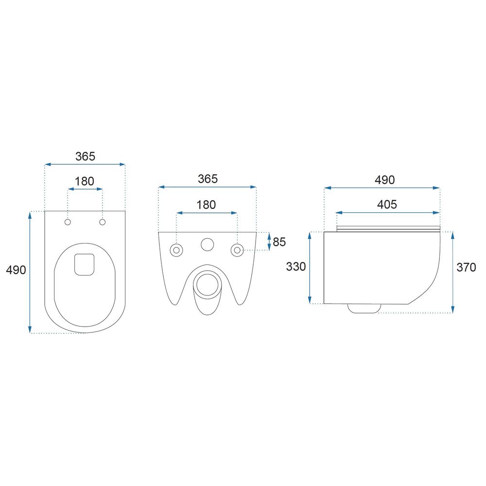 WC mísa bez splachovacího okruhu Rea Carlo Mini Tornado NF