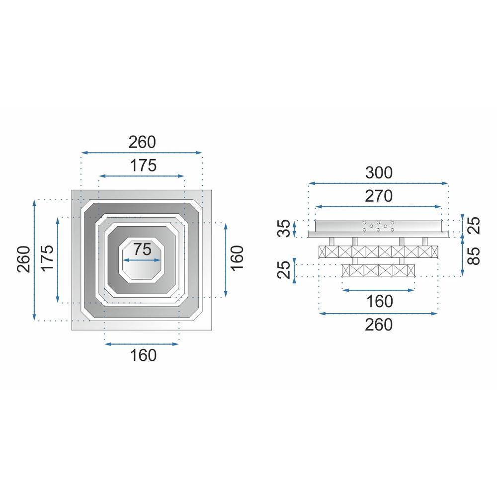 Deckenlampe Kristall LED 24W quadrat APP410-C