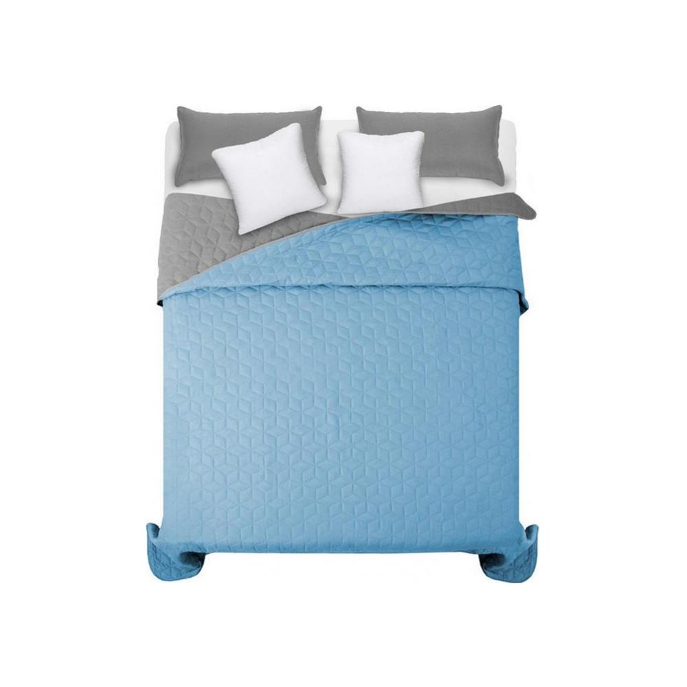 Narzuta dwustronna pikowana Diamante L.Grey / Blue