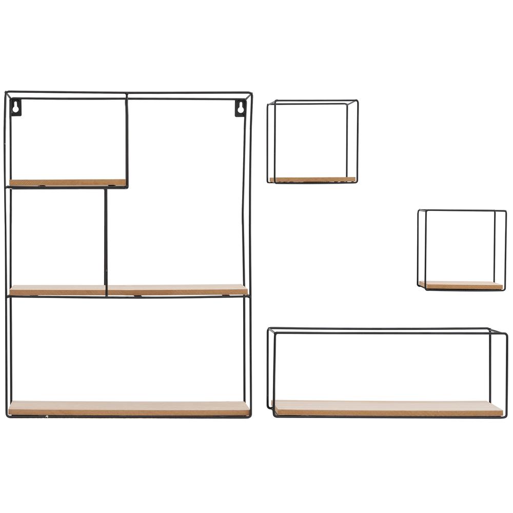 Zestaw 4 półek ściennych LOFT Metalowe Industrial 391883