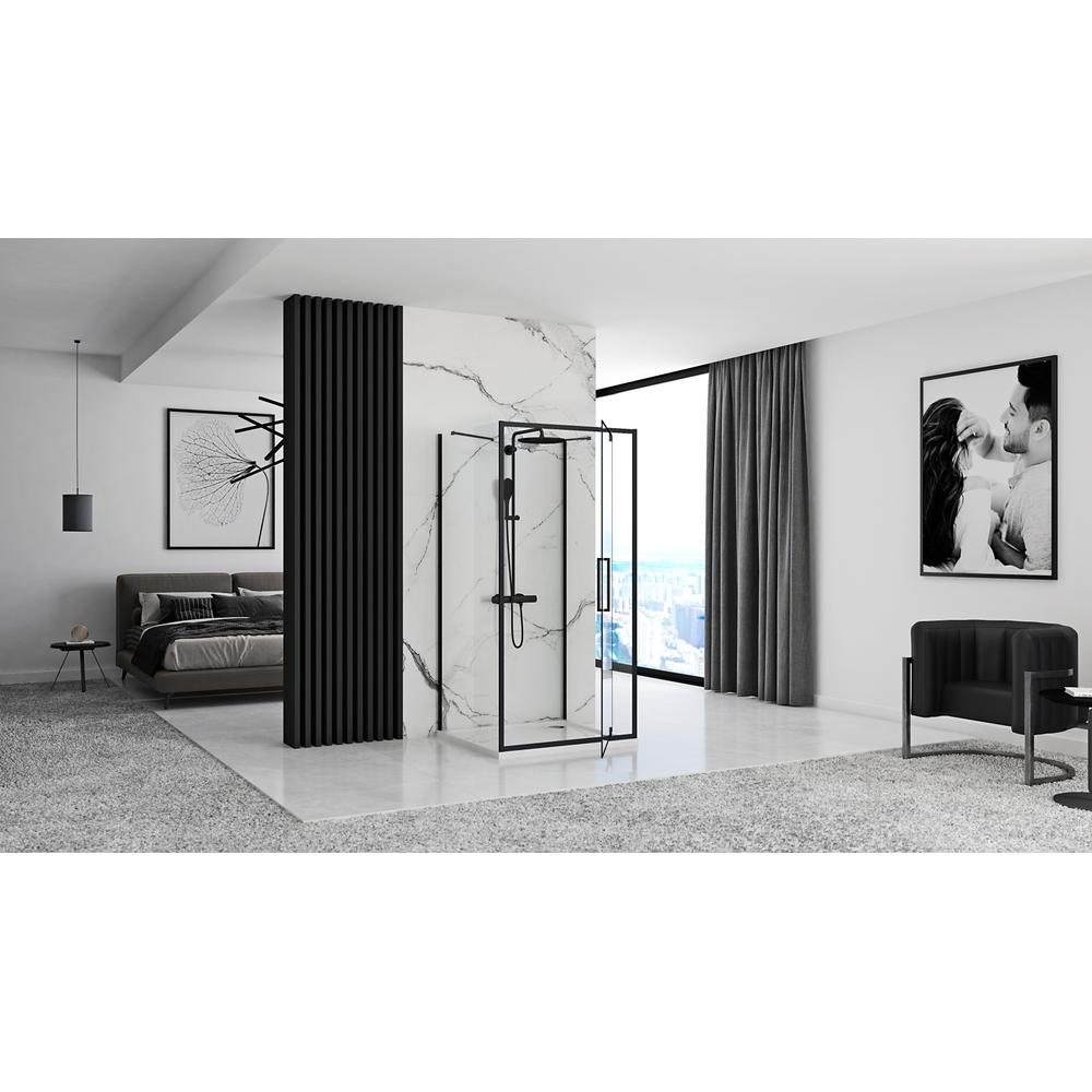 Přístěnná sprchová kabina Rea Rapid Swing Black