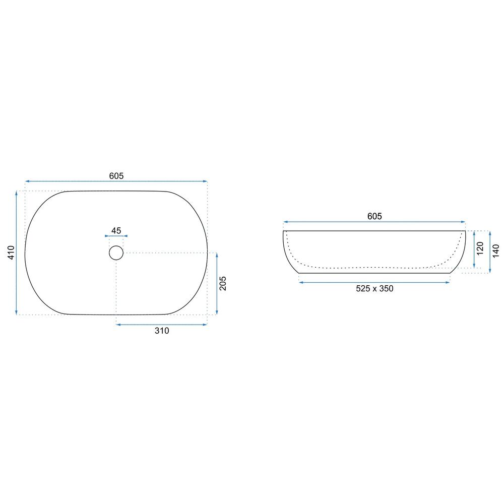 Opzetwastafel Rea Cleo 61 Copper Bush / Black
