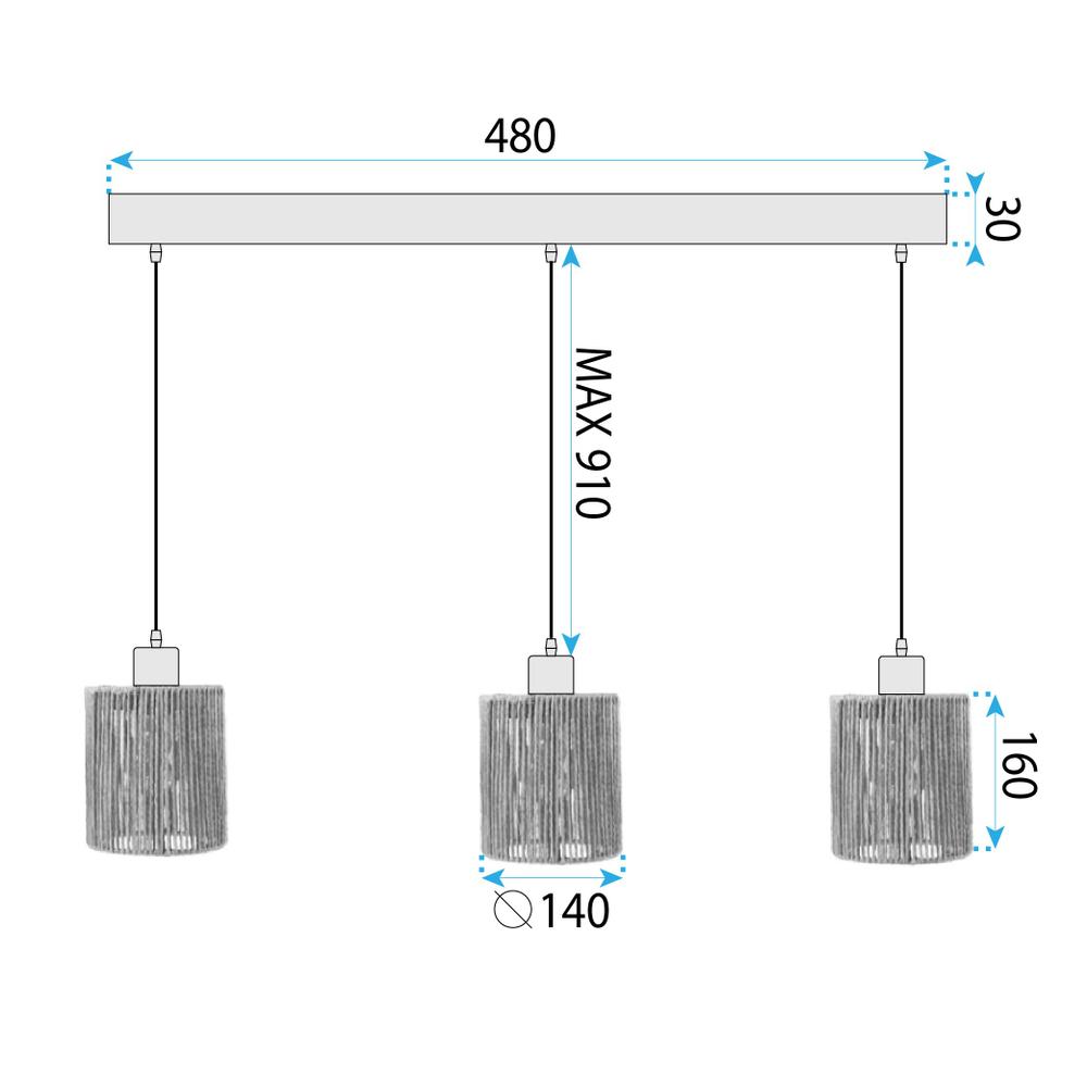 Hängelampe  APP1821-3CP NATURE BLACK
