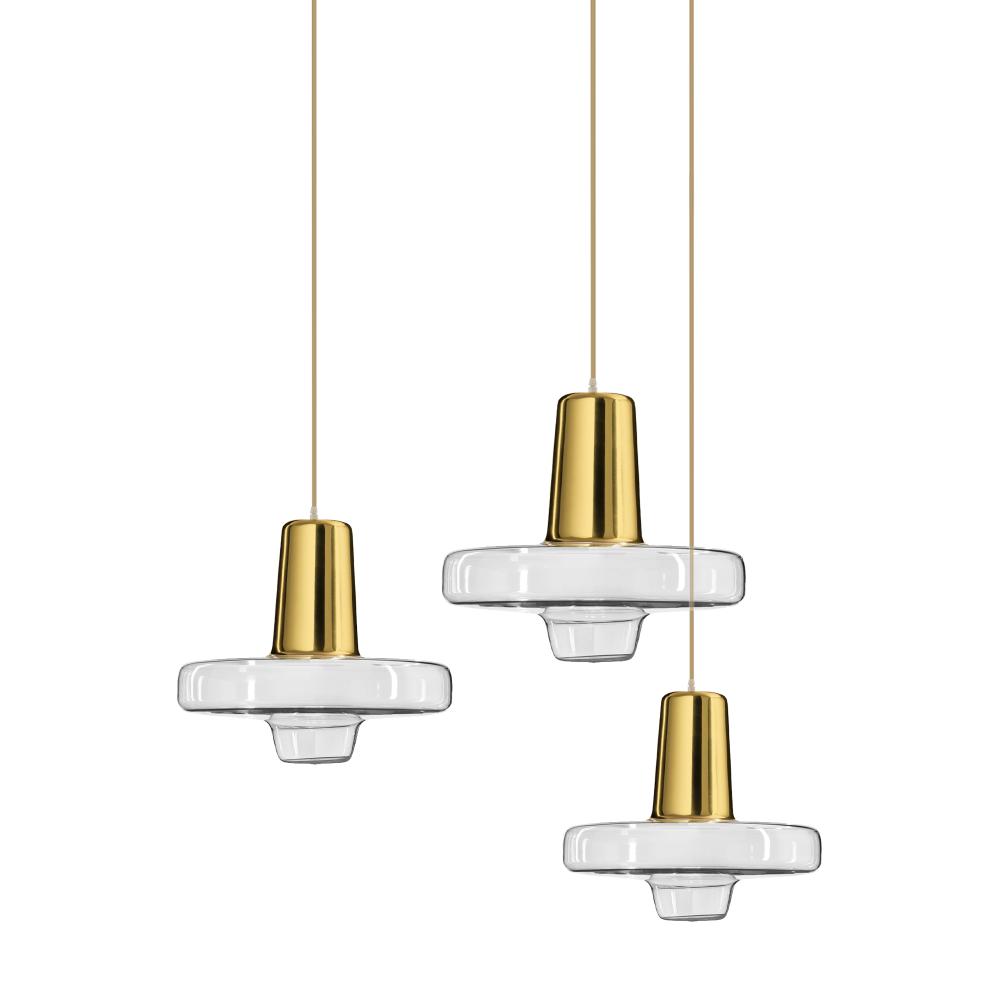 Hängelampe Glas Metall Gold Led APP553-1CP