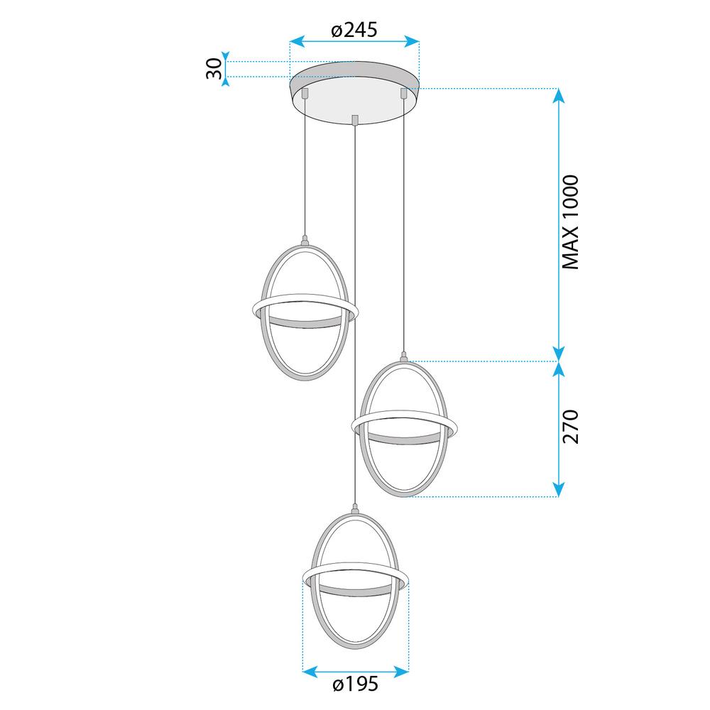 LED-Hängeleuchte G064-3CPR Gold