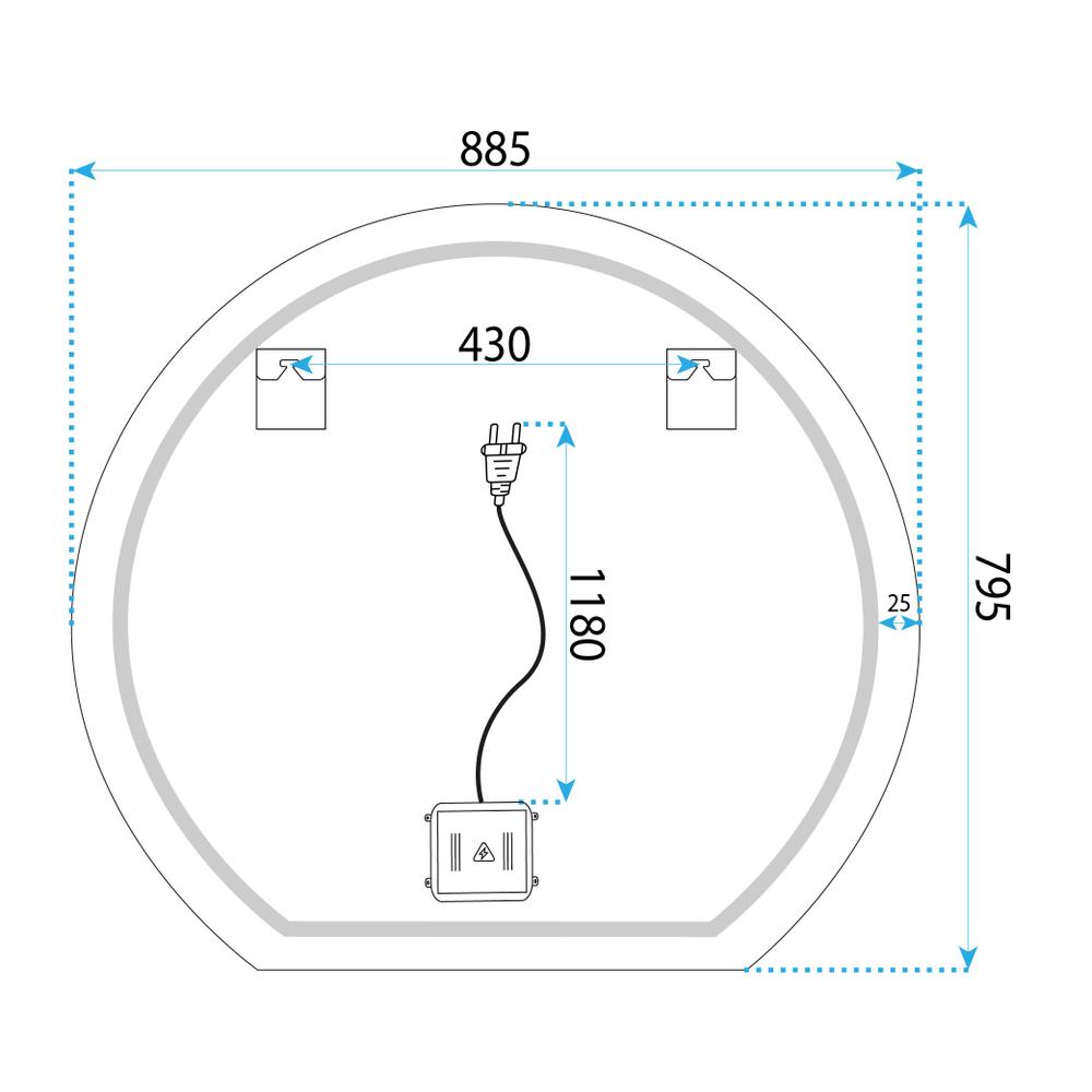 Miroir LED 90cm Fabio
