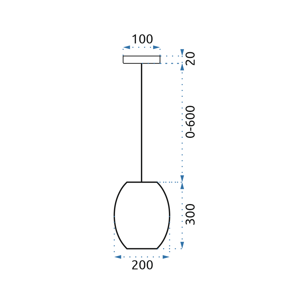 Hängelampe Glas Chrome APP564-1CP