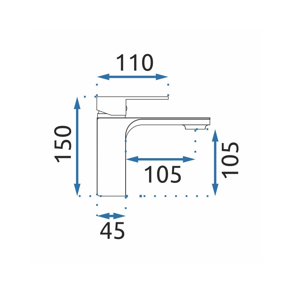 Βρύση νιπτήρα REA URBAN Gold Gold Low