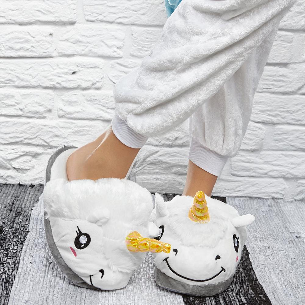 Kapcie klapki Kigurumi Pegaz biały