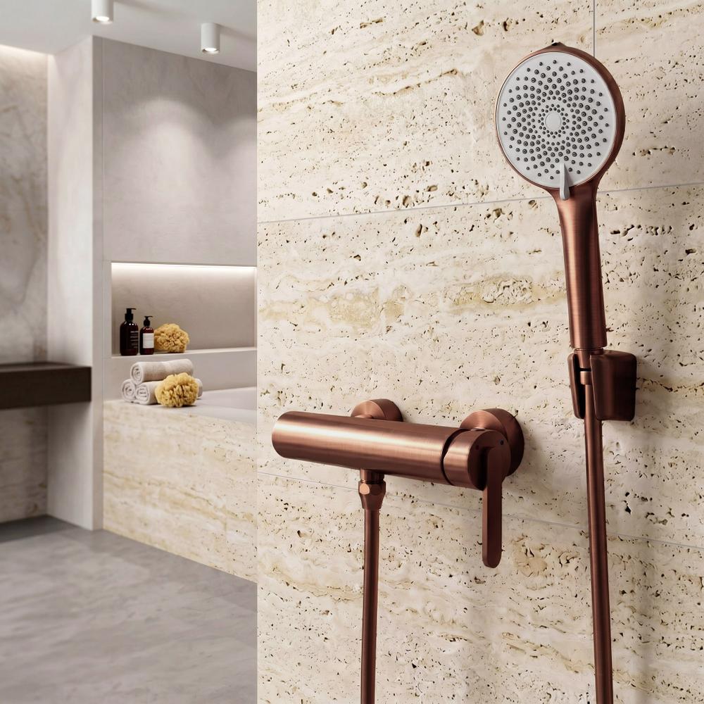 Sprchová hadica proti skrúteniu Rea Brush Copper 150 cm