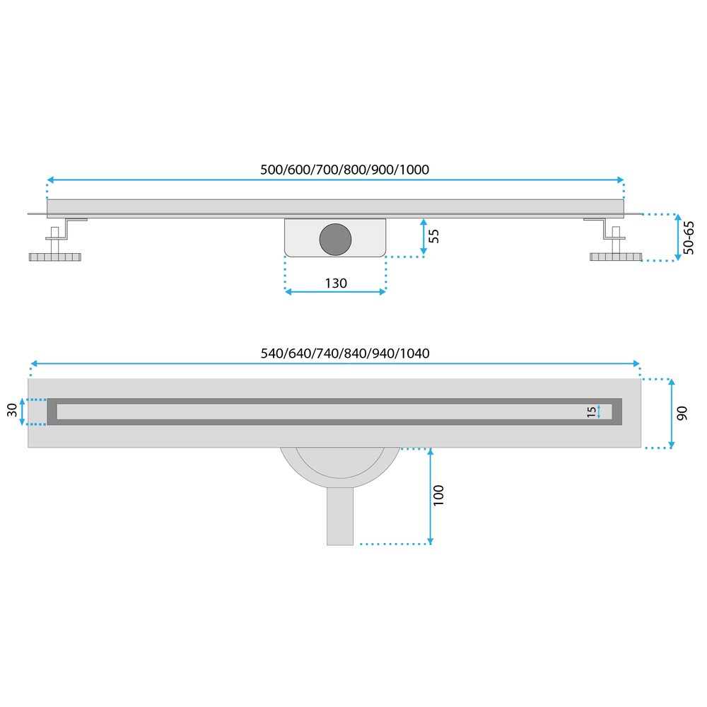 Odpływ Liniowy REA NEOX SLIM PRO STAL SZCZOTKOWANA 50