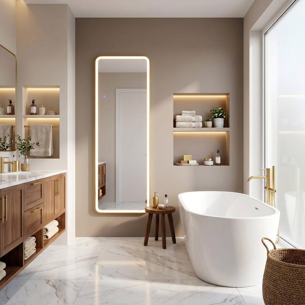 Tükör LED Classico 50x160cm Brush Gold