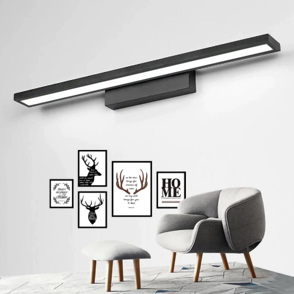 LÂMPADA DE PAREDE LED PARA BANHEIRO 60CM APP840-1W PLANA PRETA