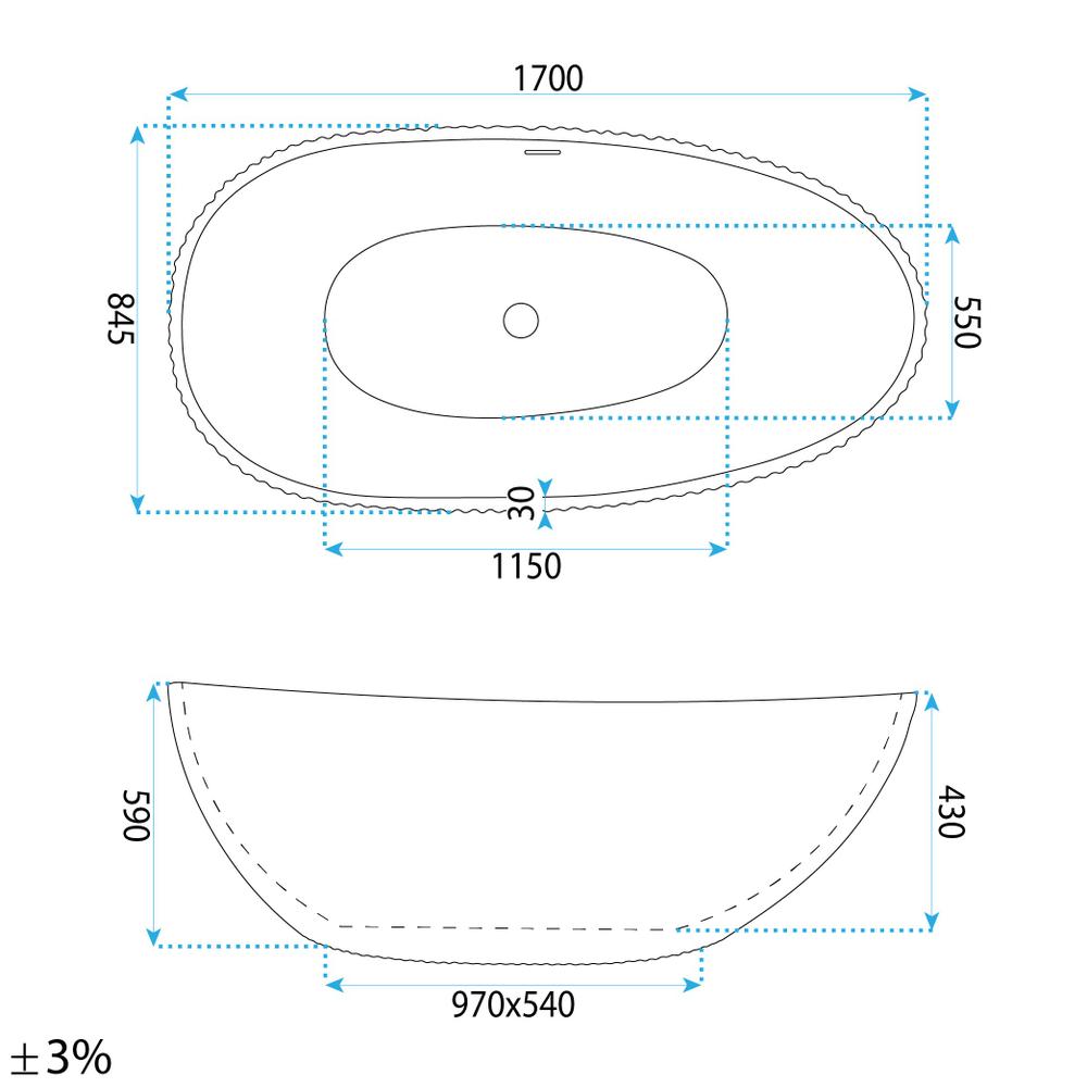 Wanna Akrylowa Wolnostojąca Carmen 170