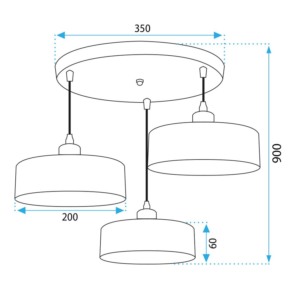 Hängelampe APP1334-3CP Black Gold