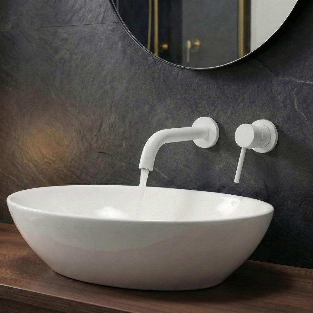 Вилив для змішувача прихованого монтажу Rea Lungo 20 cm White