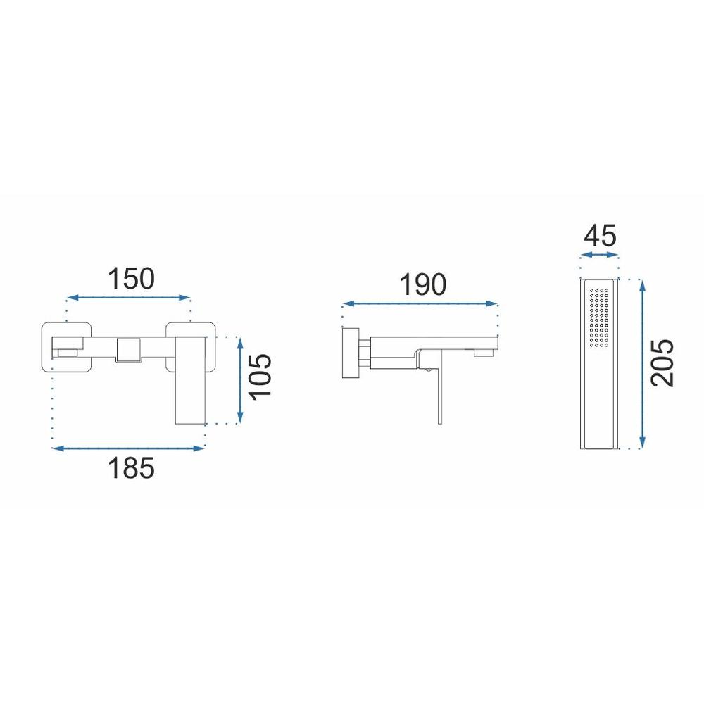 Змішувач для ванни Rea Fenix Chrom