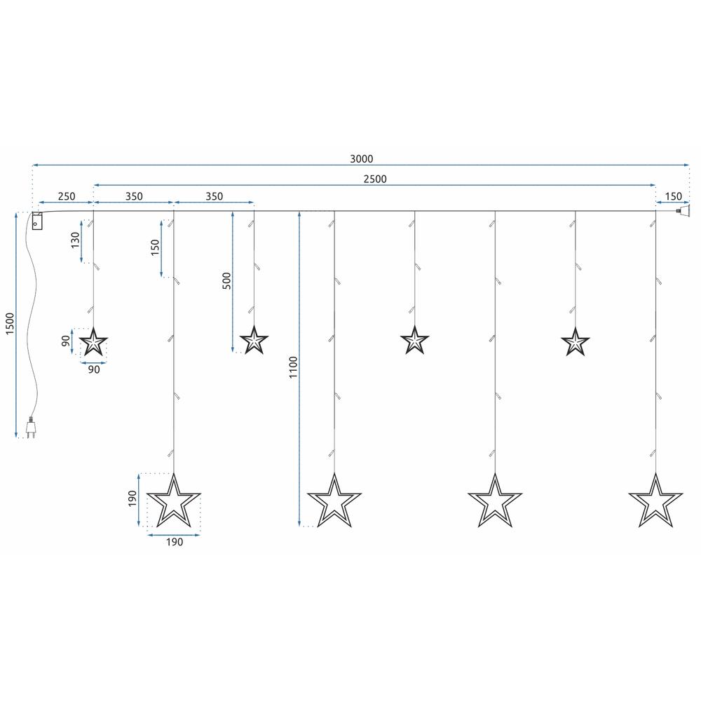 Kurtyna LED z Pilotem GL2004