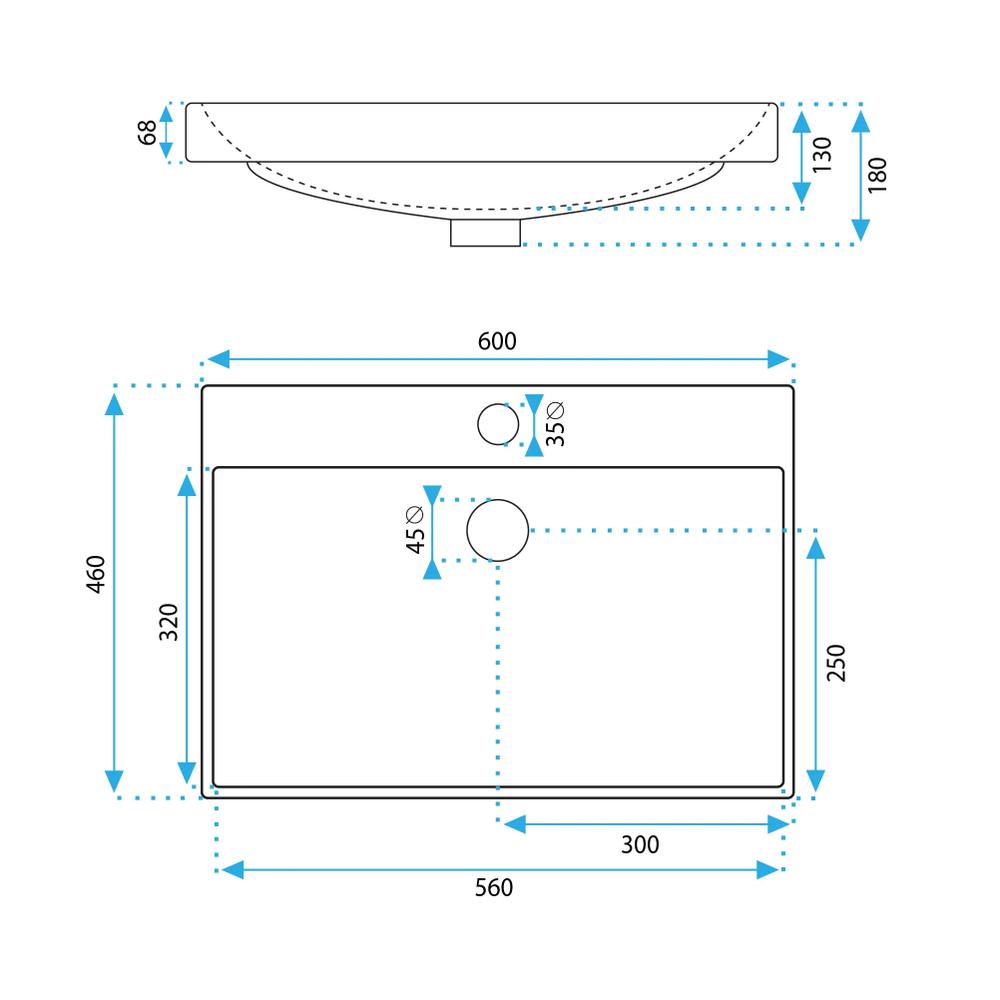 Умивальник врізний Rea Mandy