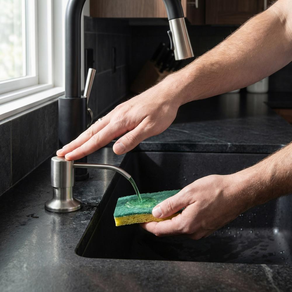 Дозатор жидкости для кухонной мойки Rea LON Brush Nickel