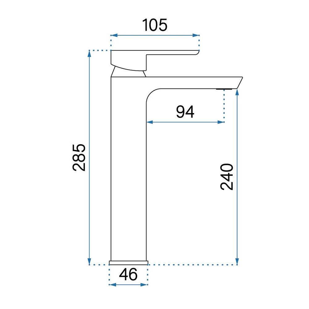 Bateria Umywalkowa REA ARGUS ZŁOTA SZCZOTKOWANA WYSOKA