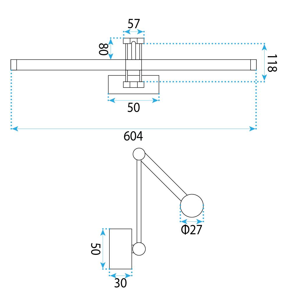 Kinkiet łazienkowy LED APP1900-1W 60cm Złoty Szczotkowany