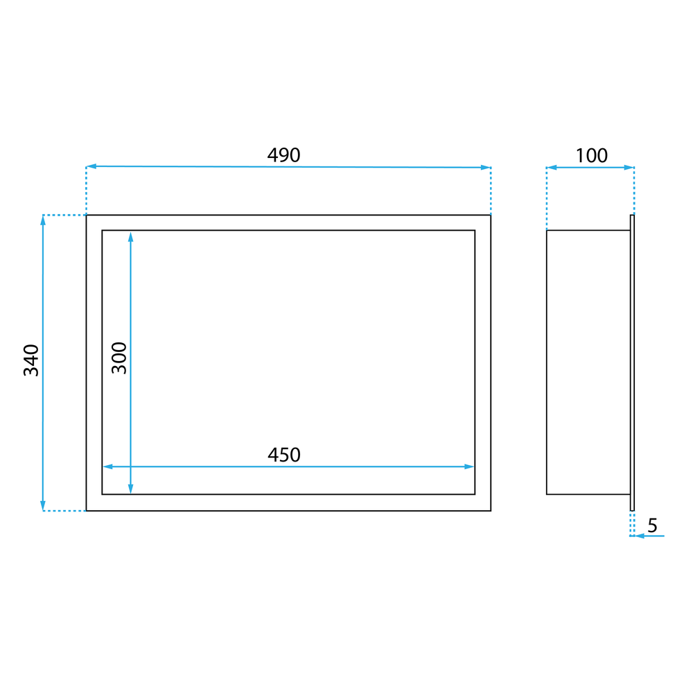 VESTAVNÁ KOUPELNOVÁ POLICE LED 30x45 brush gold