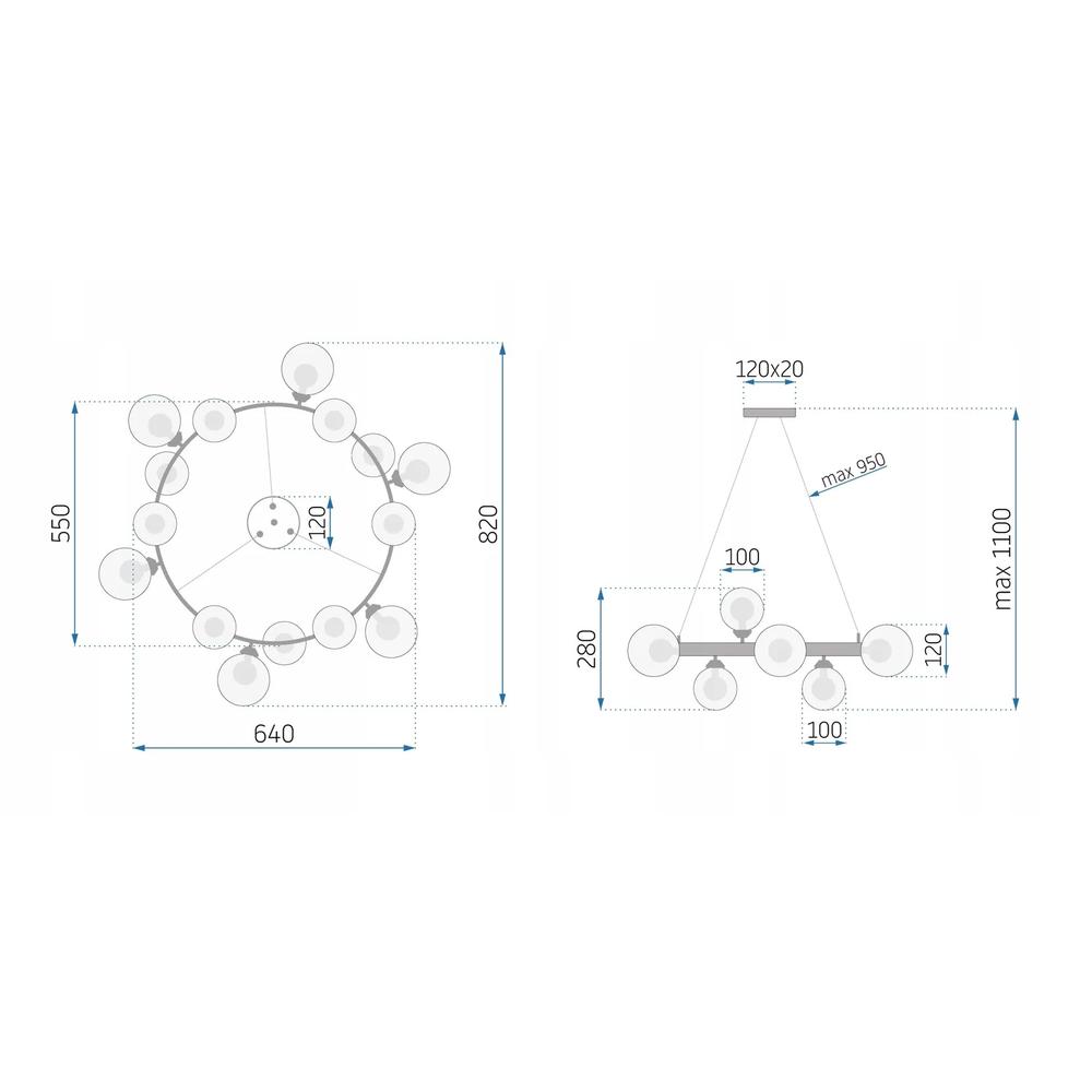 Hängelampe Kugel APP907-20CP