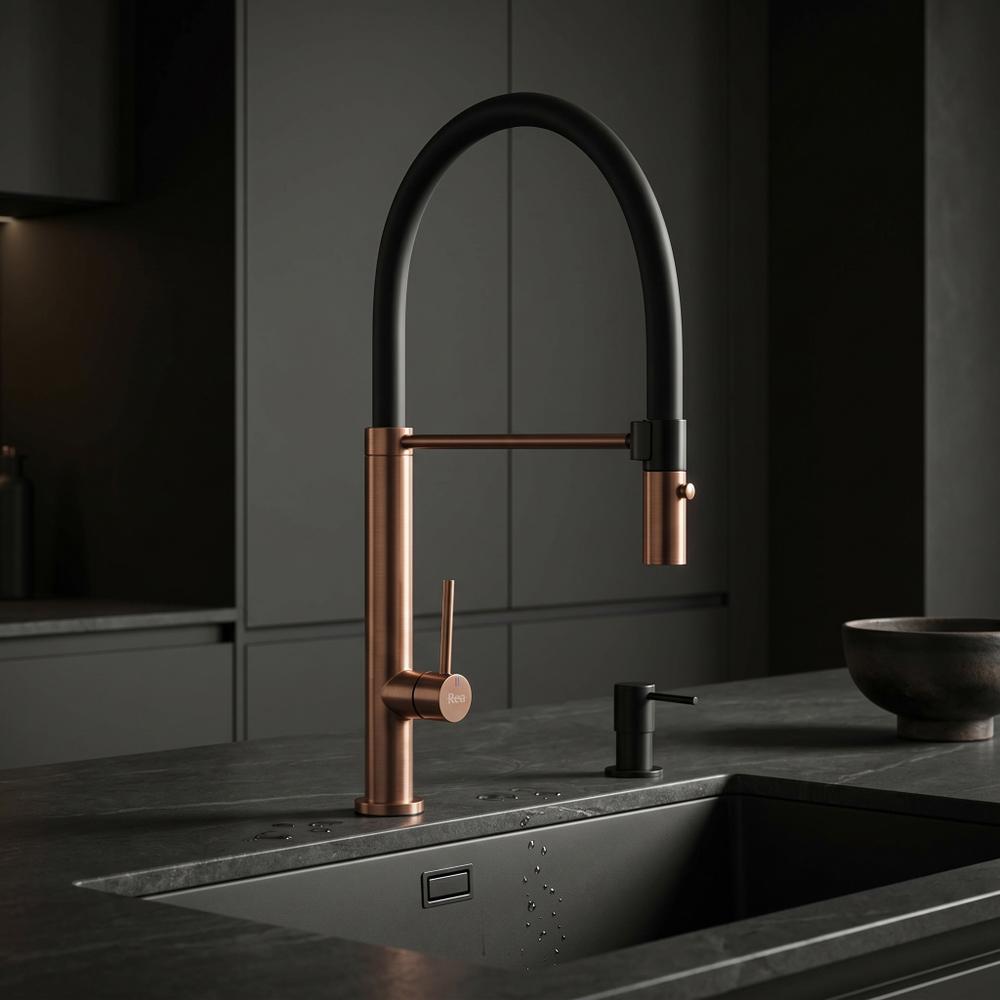 Kitchen faucet Viera copper Brush