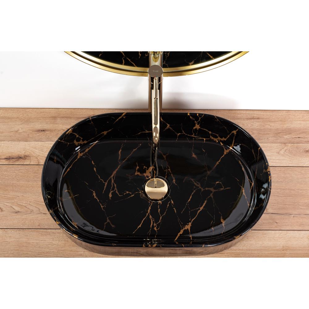 Aufsatzwaschbecken Rea Nadia Black Marble Shiny
