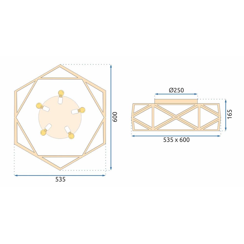 Deckenleuchte 60cm APP1240-C Gold