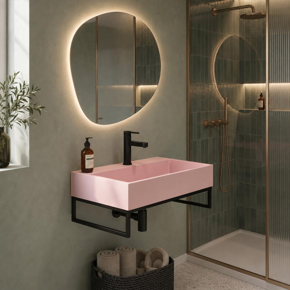 Umywalka konglomeratowa GOYA PINK 50CM + stelaż