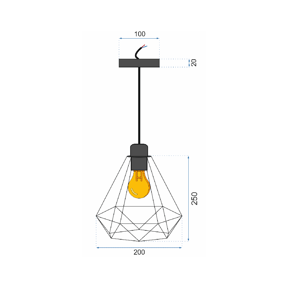 Hängelampe Diamante Light Gold 392197
